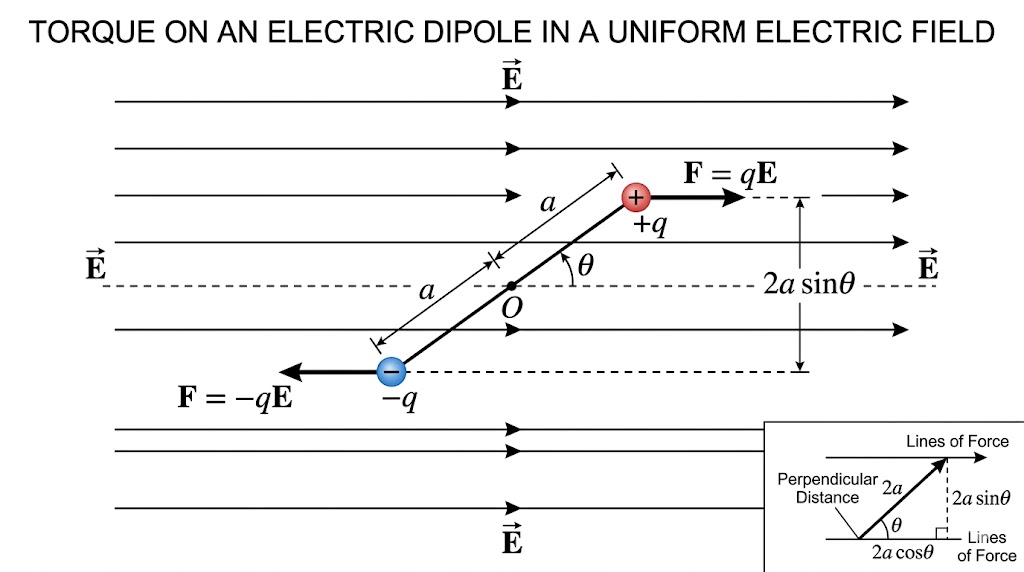 Electric Dipole in Uniform Field